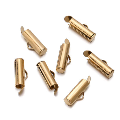Terminal de Acero Dorado Tipo Tubo 10mm