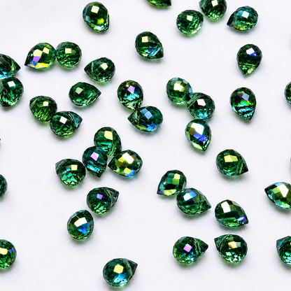 Gota Cristal Verde Oscuro Tornasol 8mm - 20 PCS