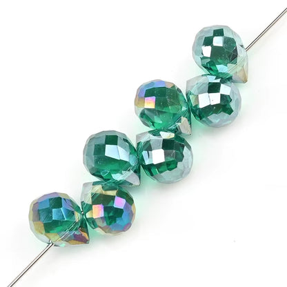 Gota Cristal Verde Esmeralda Tornasol 8mm - 20 PCS