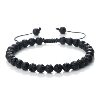 Pulsera Tejida Piedra Volcánica 6mm