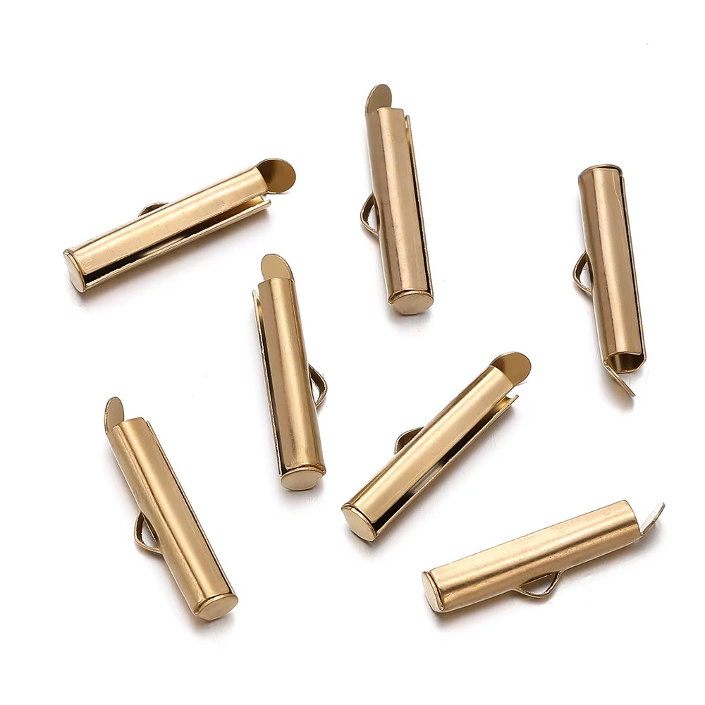 Terminal de Acero Dorado Tipo Tubo 30mm