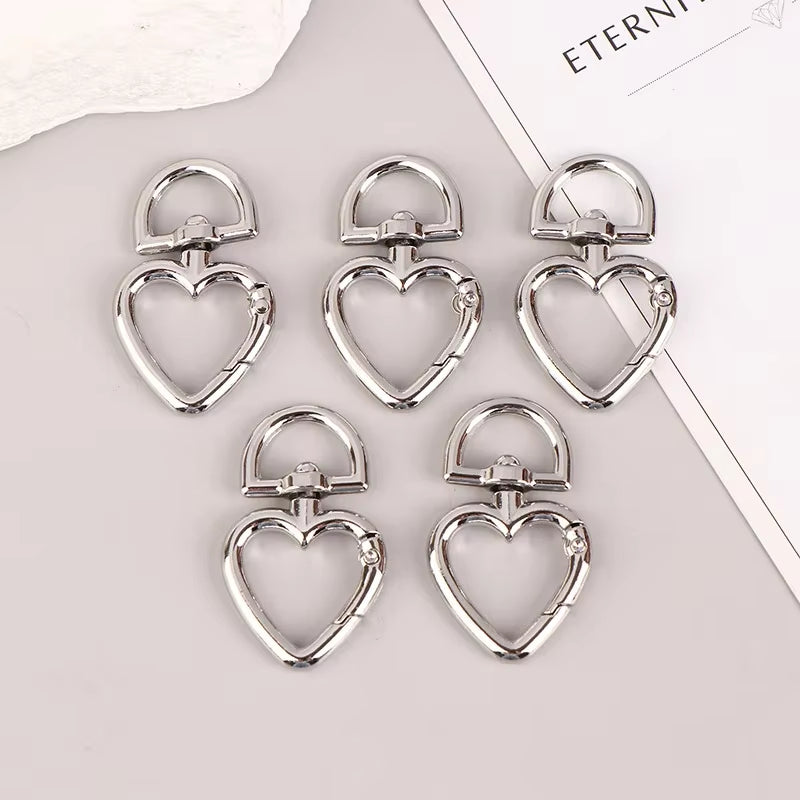 Mosquetón Plateado Forma Corazon - 50 Unid.