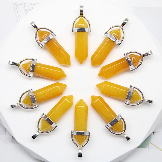 Colgante Punta Aragonita Amarilla